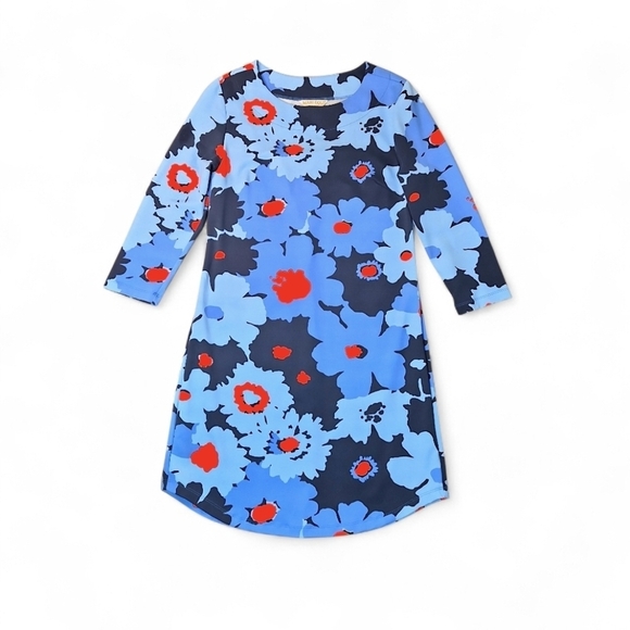 MAHI GOLD Dresses & Skirts - Mahi Gold Chatham Cloth Bold Bouquet Poppy Shift Dress 3/4 Sleeve Floral Size XS
